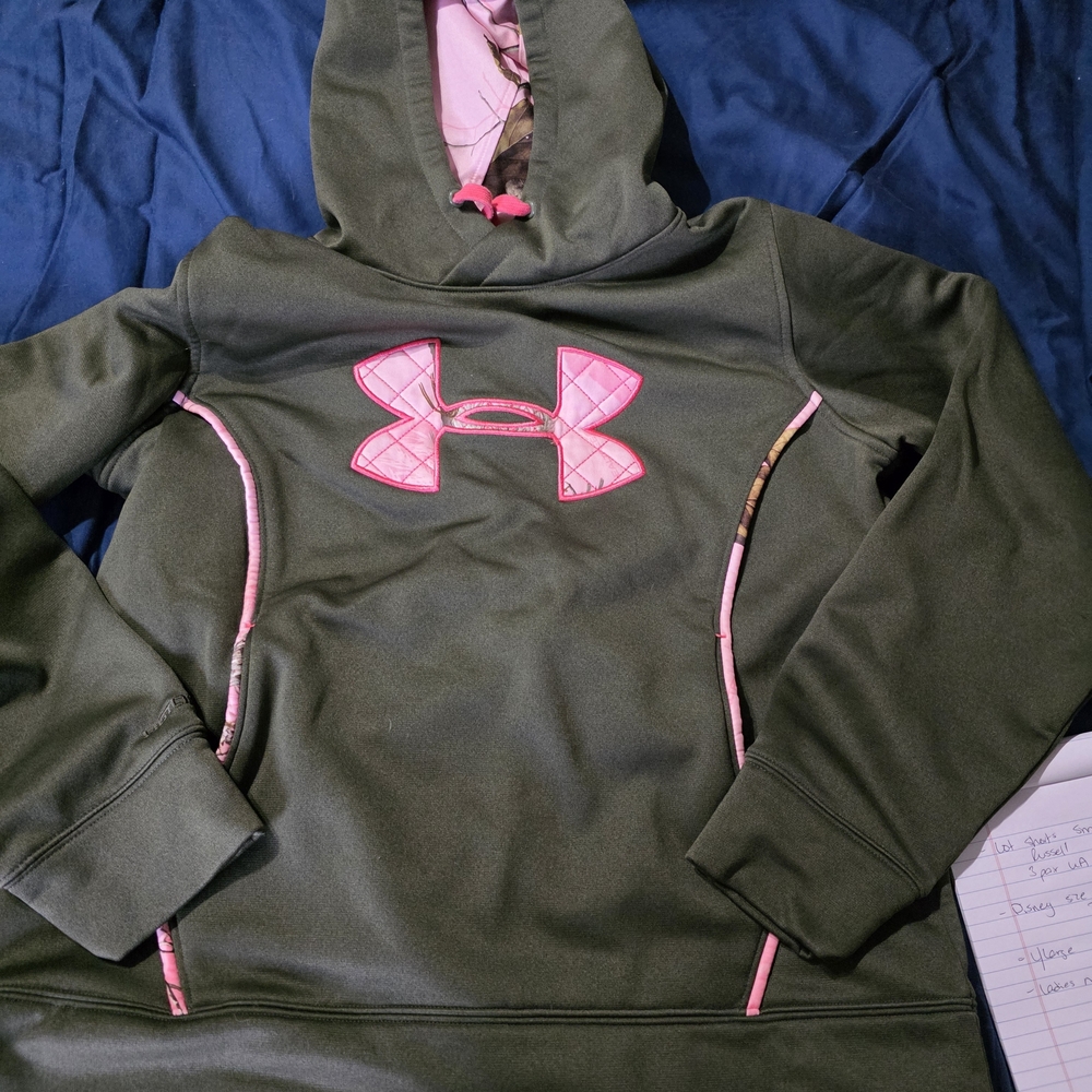 Under Armour Olive and Pink Hoodie